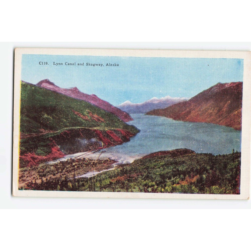 Vintage Lynn Canal and Skagway Alaska Linen Postcard C119 H-H-T-CO